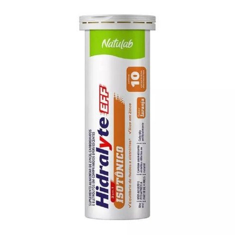 Hidralyte EFF 3 em 1 Natulab Isotônico Laranja 10 Comprimidos Efervescentes