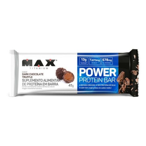 Barra de Proteína Max Titanium Power Protein Bar Dark Chocolate Truffle 41