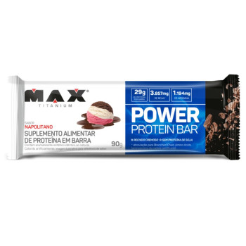 Barra de Proteína Max Titanium Power Protein Bar Sabor Napolitano 41g