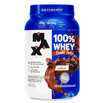 100% Whey Double Tasty Pote 900g Max Titanium Sabor Chocolate