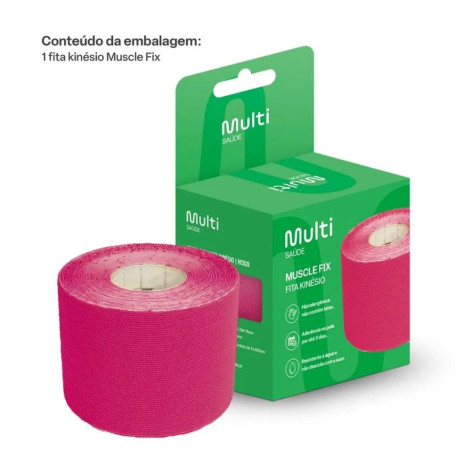 Fita Kinesio Multilase Rolo 5Cmx5M Rosa
