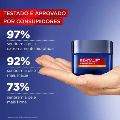 Creme Facial Antirrugas L'Oréal Paris Revitalift Retinol Cuidado Diurno FPS20 49g