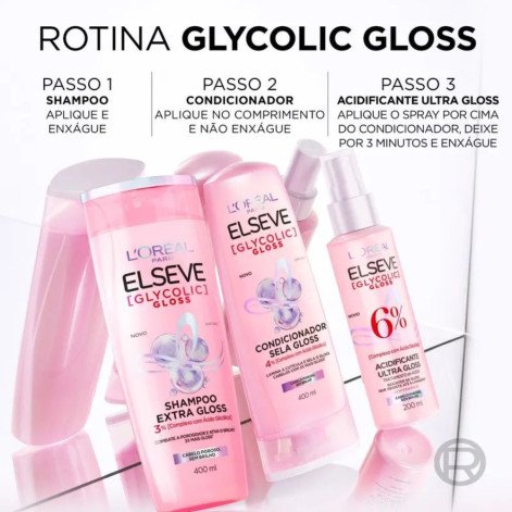 Condicionador Sela Gloss L'Oréal Paris Elseve Glycolic Gloss 200ml