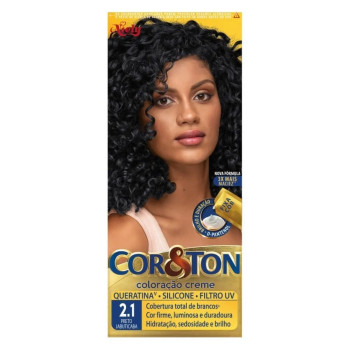 Tinta de Cabelo Permanente Cor&Ton Niely - 2.1 Preto Jabuticaba