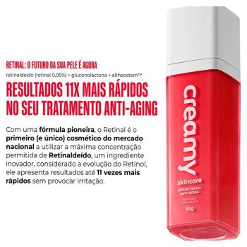 Creamy Skincare Sérum Facial Anti-idade 0,05% Retinal 30g