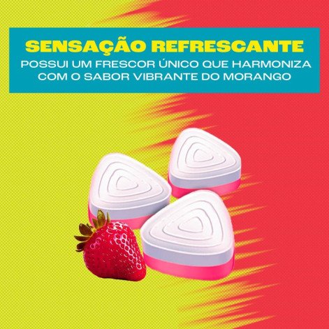 Pastilhas Mentos Kiss Sour Sem Açúcar - Sabor de Morango Ácido - 38,5g com 55 Unidades