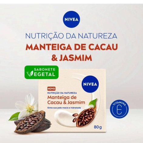 Sabonete Vegetal em Barra Nivea Nutrição da Natureza Manteiga De Cacau & Jasmim 80g