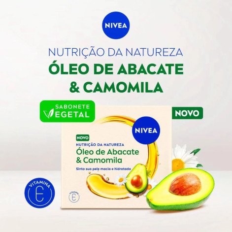 Sabonete Vegetal em Barra Nivea Nutrição da Natureza Óleo de Abacate & Camomila 80g