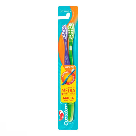 Escova Dental Condor Familia 2 Unidades