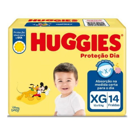 Fralda Huggies Proteção Dia Jumbinho XG 14 Unidades