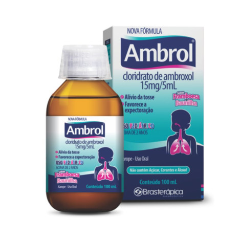 Expectorante Ambrol Pediátrico 15mg/5ml 100ml Framboesa e Baunilha
