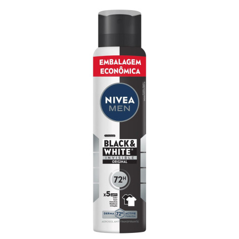 Desodorante Antitranspirante Aerosol Nivea Men Black & White Invisible Original 200ml