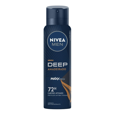  Desodorante Antitranspirante Aerosol Nivea Men Deep Amadeirado 48h 150ml