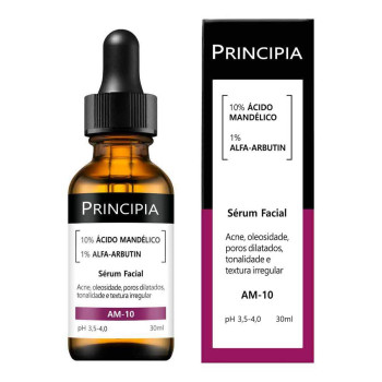  Sérum Facial Renovador Principia Skincare AM-10 Ácido Mandélico + Alfa-arbutin 30ml
