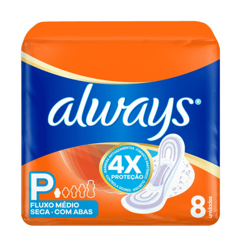 Absorvente Always Super Prot Seca C/Aba 8Un