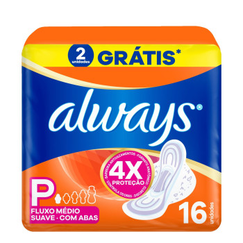 Absorvente Always Suave Com Abas 16 Unidades