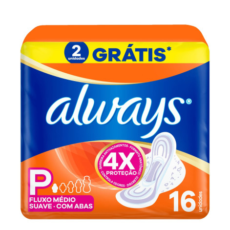Absorvente Always Suave Com Abas 16 Unidades