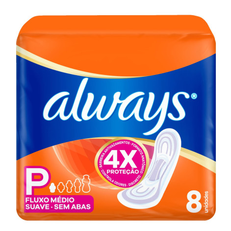 Absorvente Always Suave Sem Abas 8 Unidades