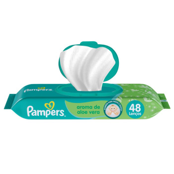 Lenços Umedecidos Pampers Aroma de Aloe Vera 48 Unidades
