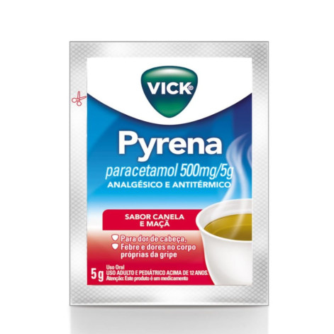 Vick Pyrena Paracetamol 500mg/5g Maçã e Canela Pó para Solução Oral 5g