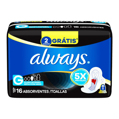 Absorvente Always Noite Tranquila Com Abas Seca L16 P14