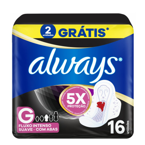 Absorvente Always Noturno Suave Com Abas L16 P14