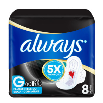 Absorvente Always Noite Tranquila Seca Com Abas 8 Unidades