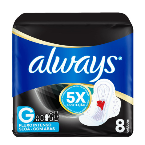 Absorvente Always Noite Tranquila Seca Com Abas 8 Unidades
