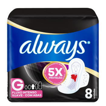 Absorvente Always Noite Tranquila Suave Com Abas 8 Unidades