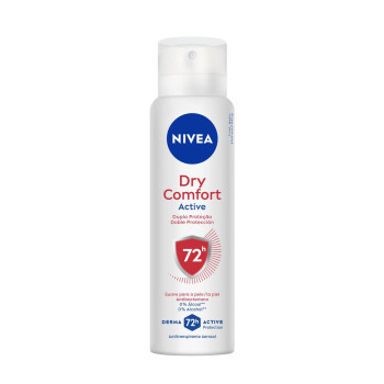 Desodorante Antitranspirante Aerosol Nivea Active Dry Comfort Feminino 72h 150ml