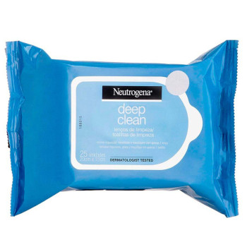 Lenço Demaquilante Neutrogena Deep Clean com 25 unidades