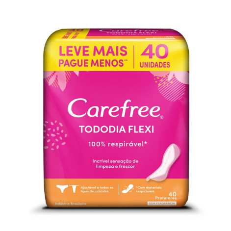 Protetor Diario Carefree Todo Dia Sem Perfume 40 Unidades