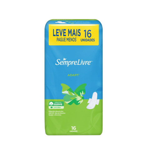Absorvente Sempre Livre Adapt Suave C/Aba C/16 Un