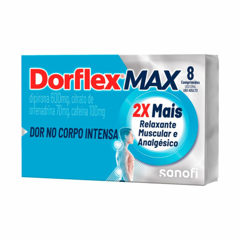  Dorflex MAX Analgésico e Relaxante Muscular 8 comprimidos