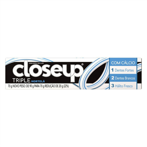 Creme Dental Closeup Tripla Hortela 70G