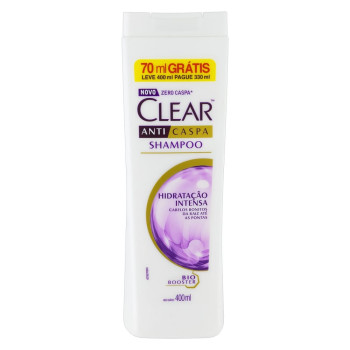 Shampoo Anticaspa Clear Women Hidratação Intensa 400ml