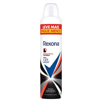 Desodorante Antitranspirante Aerosol Rexona Antibacterial + Invisible Feminino 72h 250ml