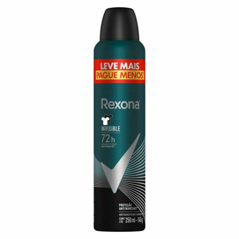 Desodorante Antitranspirante Aerosol Rexona Men Invisible 72h 250ml
