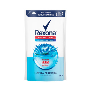 Refil Sabonete Líquido Rexona Antibacteriano Limpeza Profunda 200ml