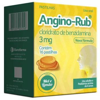 Pastilhas Angino Rub Mel E Limão Com 16 Unidades