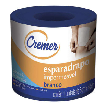 Esparadrapo Cremer Impermeável Branco 5cm x 4,5m