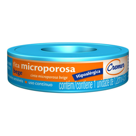 Fita Microporosa Cremer Bege Hipoalergica 1,2cmx4,5m