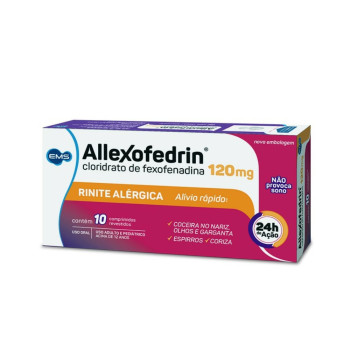 Allexofedrin Cloridrato de Fexofenadina 120mg 10 comprimidos