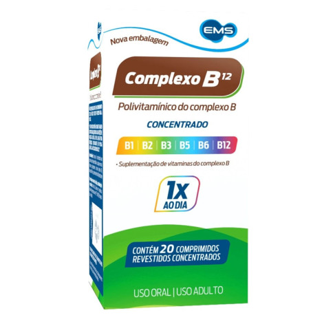 Complexo B Polivitamínico Concentrado Com 20 Comprimidos Ems