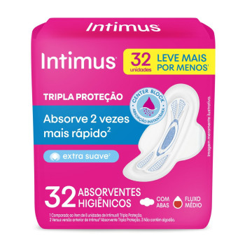 Absorvente Intimus Gel Suave com Abas 32 Unidades