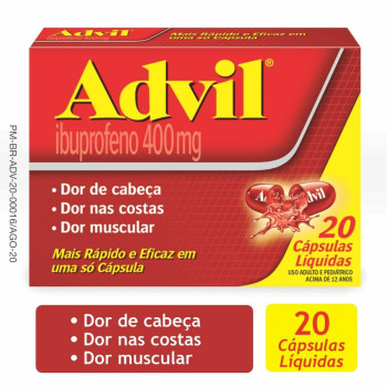 Advil Ibuprofeno 400mg 20 Cápsulas