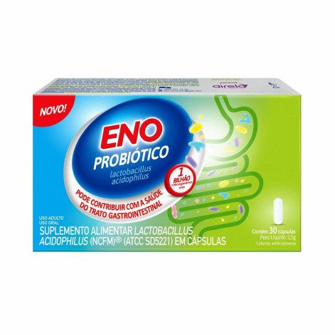 Suplemento Alimentar Eno Probiótico para Saúde Gastrointestinal 30 cápsulas