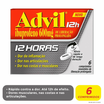 Advil 12h Ibuprofeno 600mg 6 comprimidos