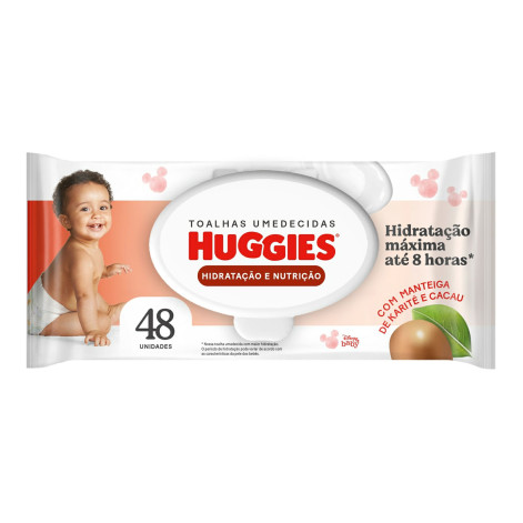 Lenço Umedecido Huggies Baby Hidratação Hipoalergênico Sem Álcool 48 unidades