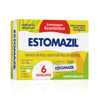 Estomazil Abacaxi Pó Efervescente 6 envelopes de 5g cada